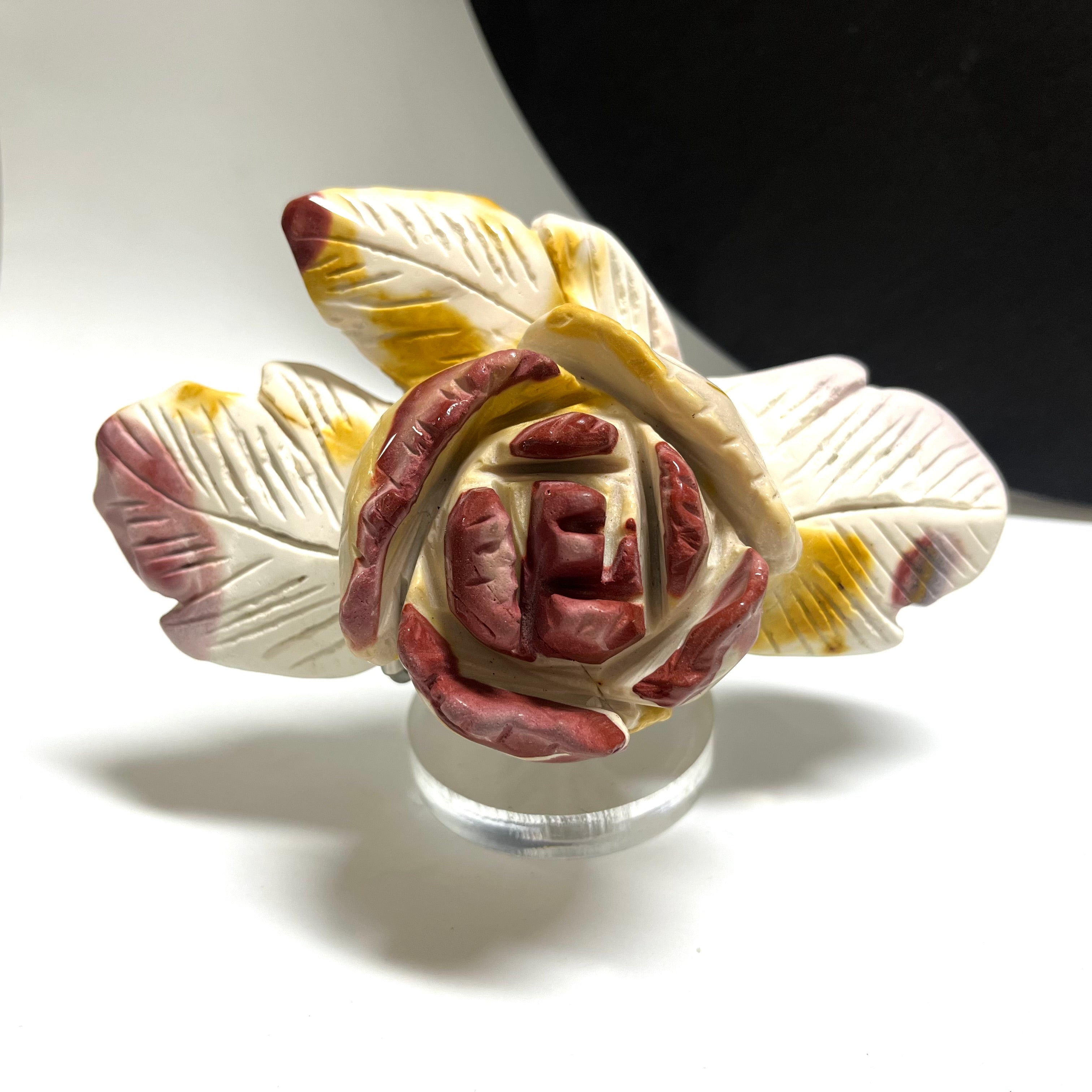 Mookite Hand Carved Flower Carving